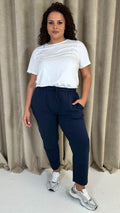 CurveWow Cropped Jogger Navy