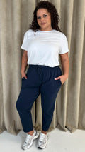 CurveWow Cropped Jogger Navy