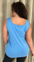 CurveWow Square Neck Basic Vest Blue