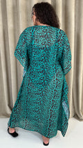 CurveWow Kaftan Maxi Green Leopard