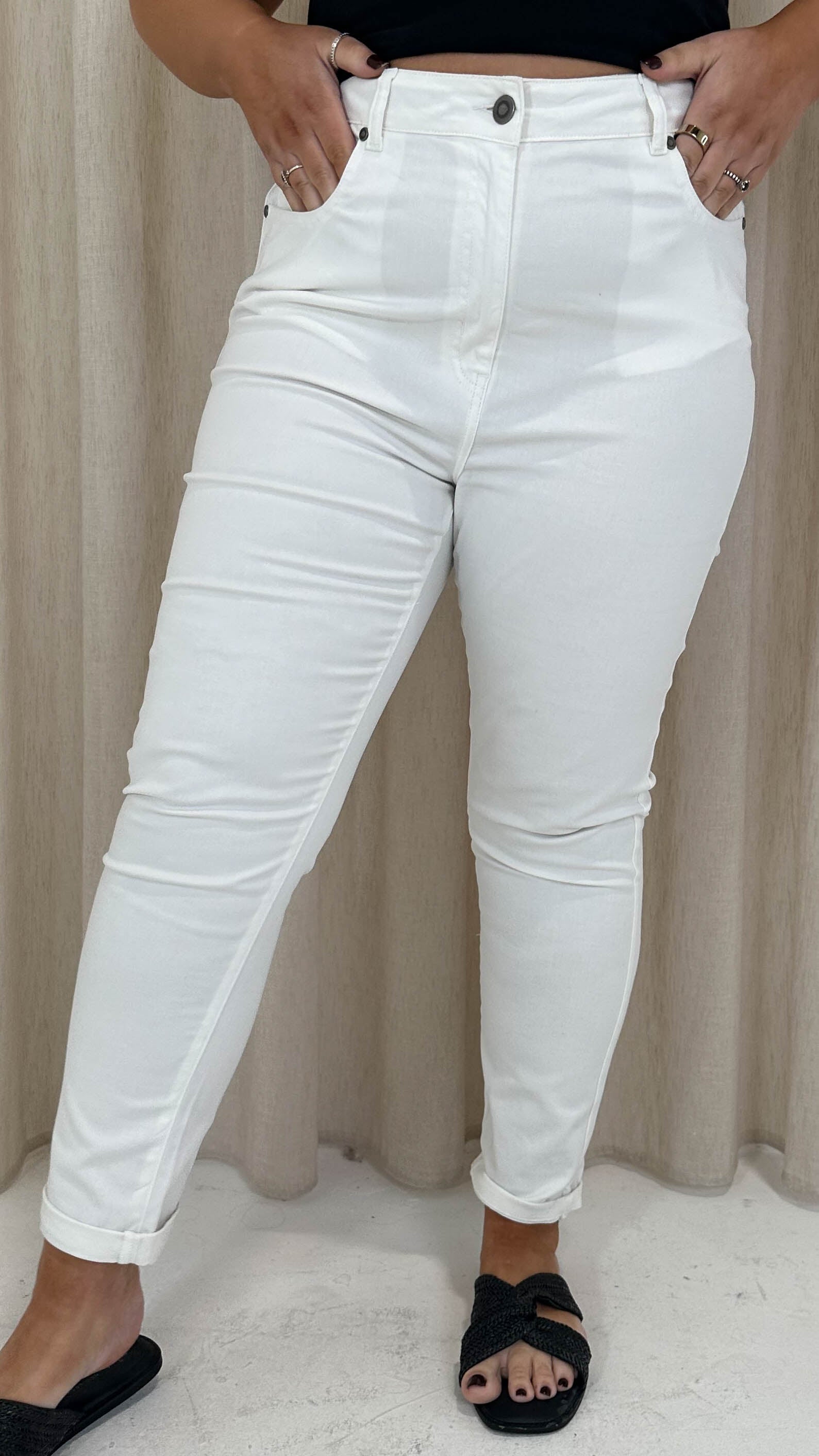 CurveWow Mom Jeans White