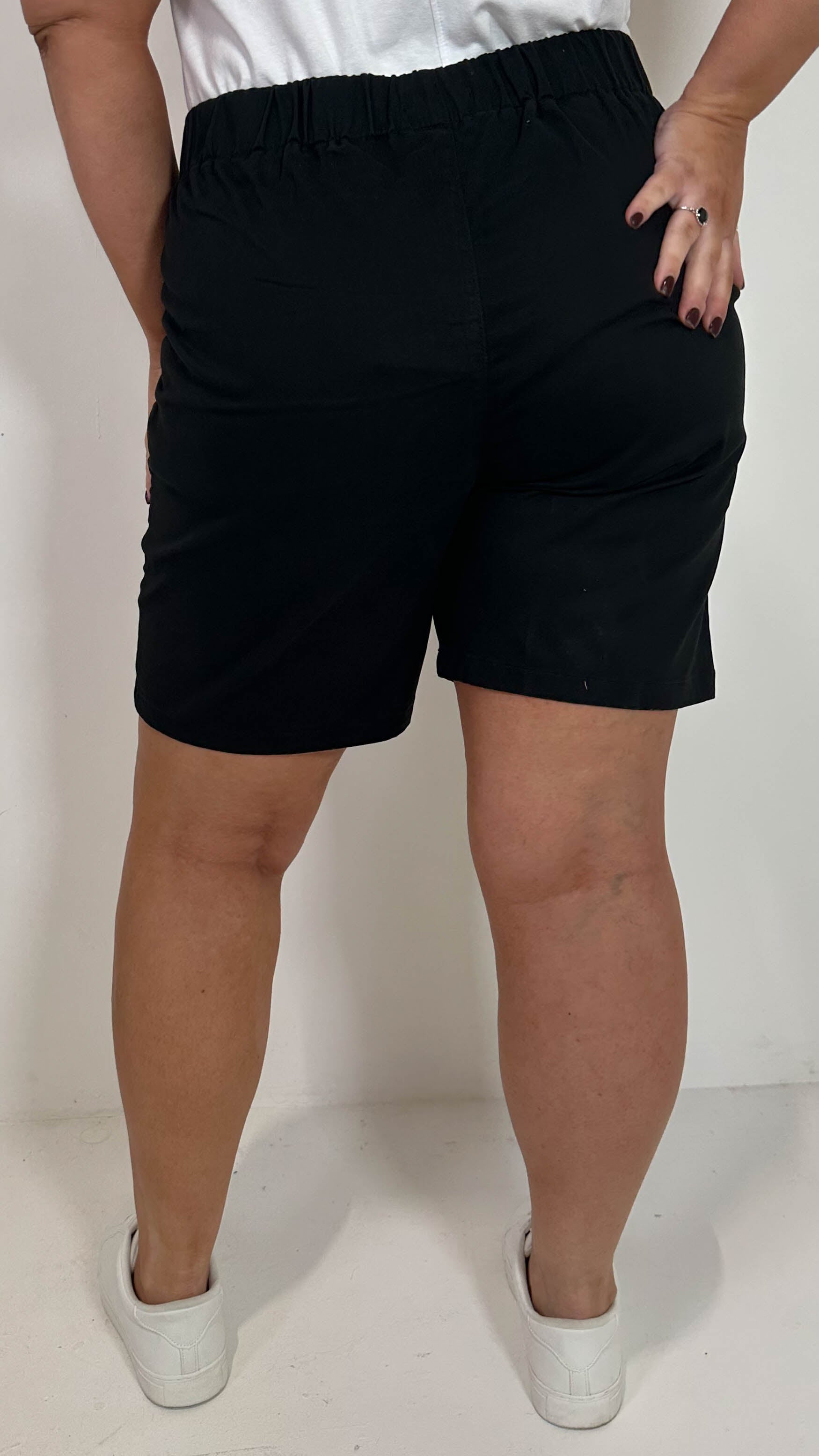 CurveWow Denim Button Side Short Black
