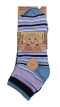 3 Pack Bamboo Trainer Socks Purple Stripe