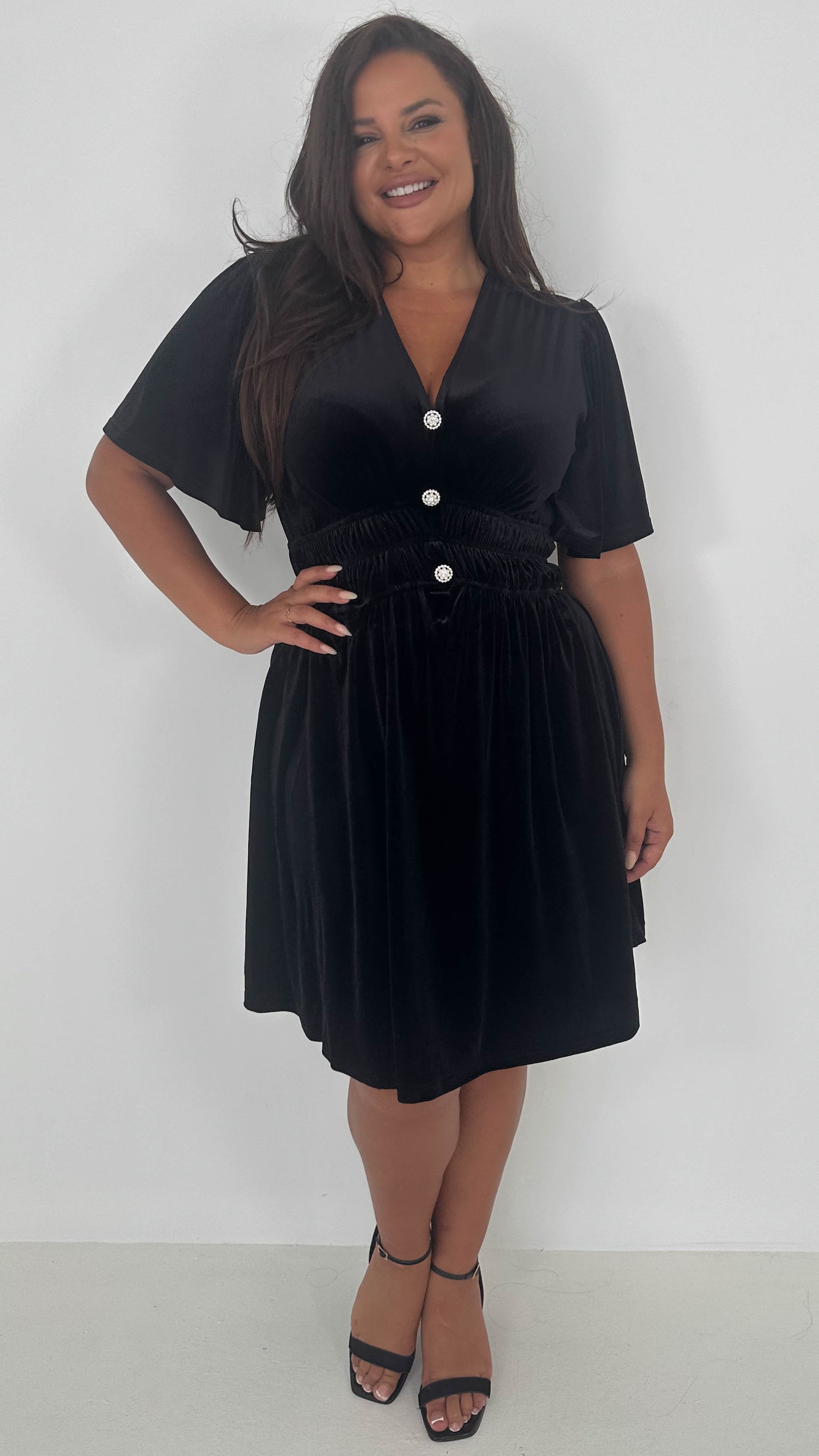 black velvet diamante mini dress self-portrait Off Shoulder Velvet Diamante Dress in Black