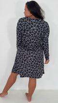 CurveWow Button Front Nightdress Star Print