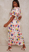 Chi Chi Floral Print Puff Sleeves Maxi Dress