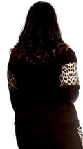 River Leopard Print Stripe Lounge Sweatshirt Black