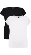 CurveWow 2 PACK Boyfriend T-Shirt - Black & White
