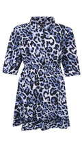 CurveWow Button Skater Dress Leopard Print