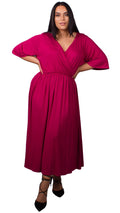 CurveWow Rose Pink Wrap Maxi Dress