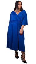CurveWow Blue Wrap Maxi Dress