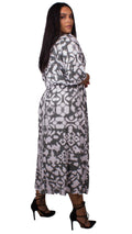CurveWow Khaki & White Printed Wrap Maxi Dress