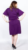 CurveWow Purple Frill Sleeve Dress