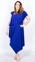 Kady One Shoulder Blue Midi Dress
