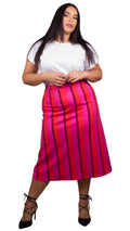 Curvewow Stripe Midi Skirt