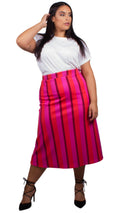 Curvewow Stripe Midi Skirt