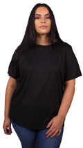 CurveWow Black Ribbed T-Shirt