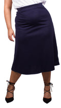 Curvewow Navy Midi Skirt