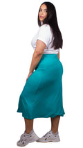 Curvewow Green Midi Skirt
