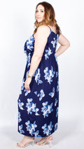 Immy Blue Lily Print Maxi Dress
