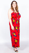 Immy Red Floral Print Maxi Dress