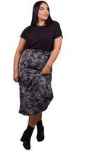 Curvewow Maxi Skirt Grey Black Snakeskin