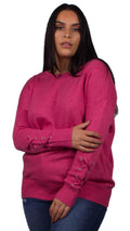 Zola Lattice Sleeve Knitted Jumper Pink