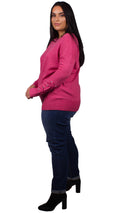Zola Lattice Sleeve Knitted Jumper Pink