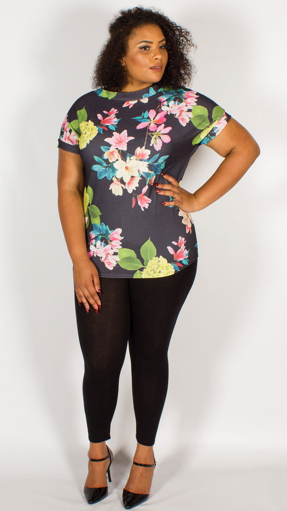 Black Viscose Leggings Curvewow