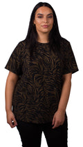 CurveWow Black & Gold Print T-Shirt