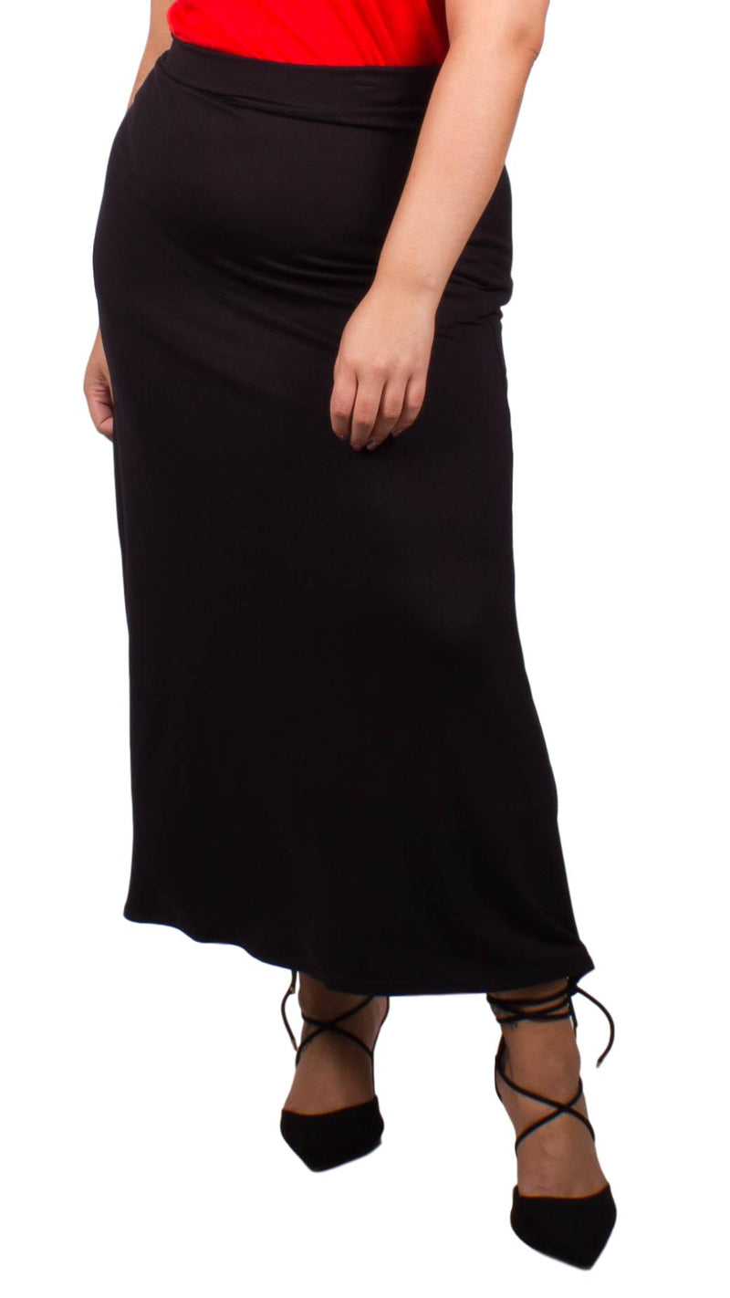 Curvewow Black Maxi Skirt