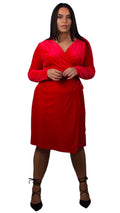 Fern Red Velvet Midi Dress