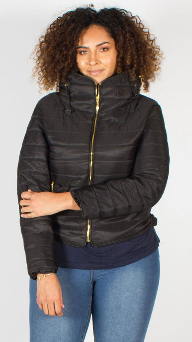 Palmetto Black Quilted Padded Puffer Bubble Jacket