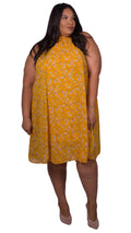 Emmie High Neck Swing Dress Mustard