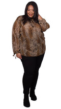 Kendra Animal Print Tie Front Blouse