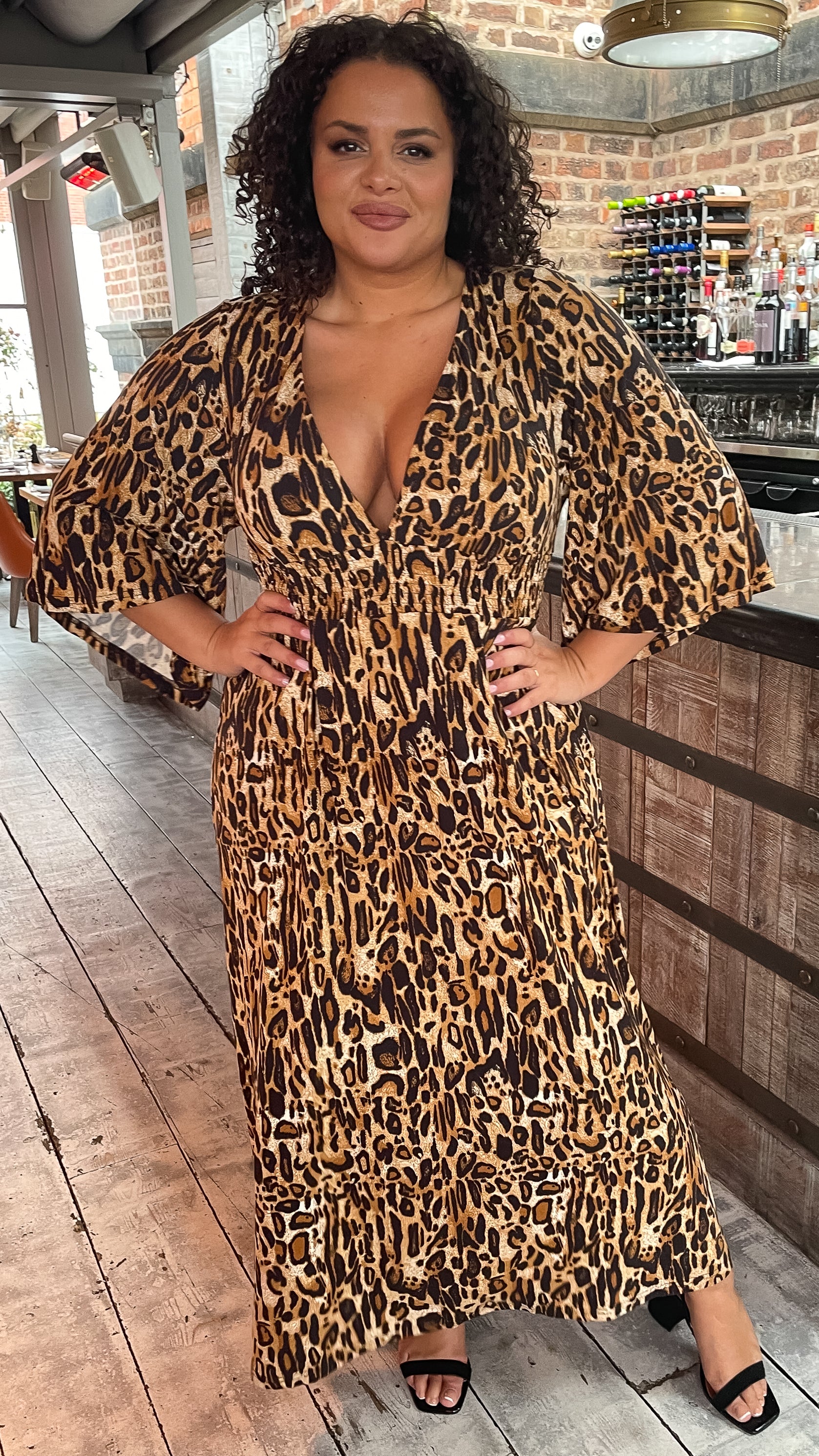 CurveWow Leopard Print Shirred Waist Maxi Dress – Curvewow