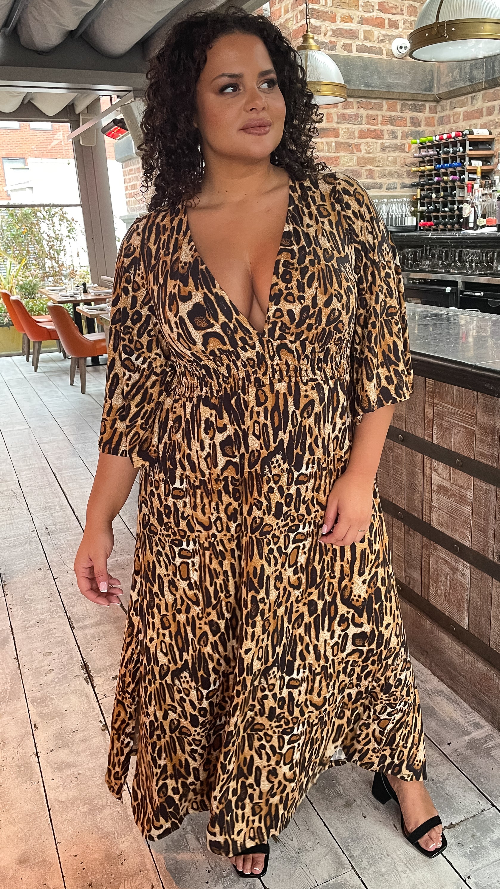 CurveWow Leopard Print Shirred Waist Maxi Dress – Curvewow