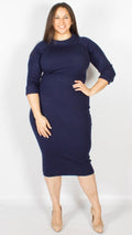 Hermosa Olive Navy Knitted Dress