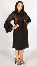 Hermoine Black Bubble Dress with Dobby Sleeves