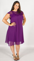 Zarah Sleeveless Purple Lace Dress
