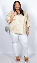 CurveWow Yellow Floral Cape Top