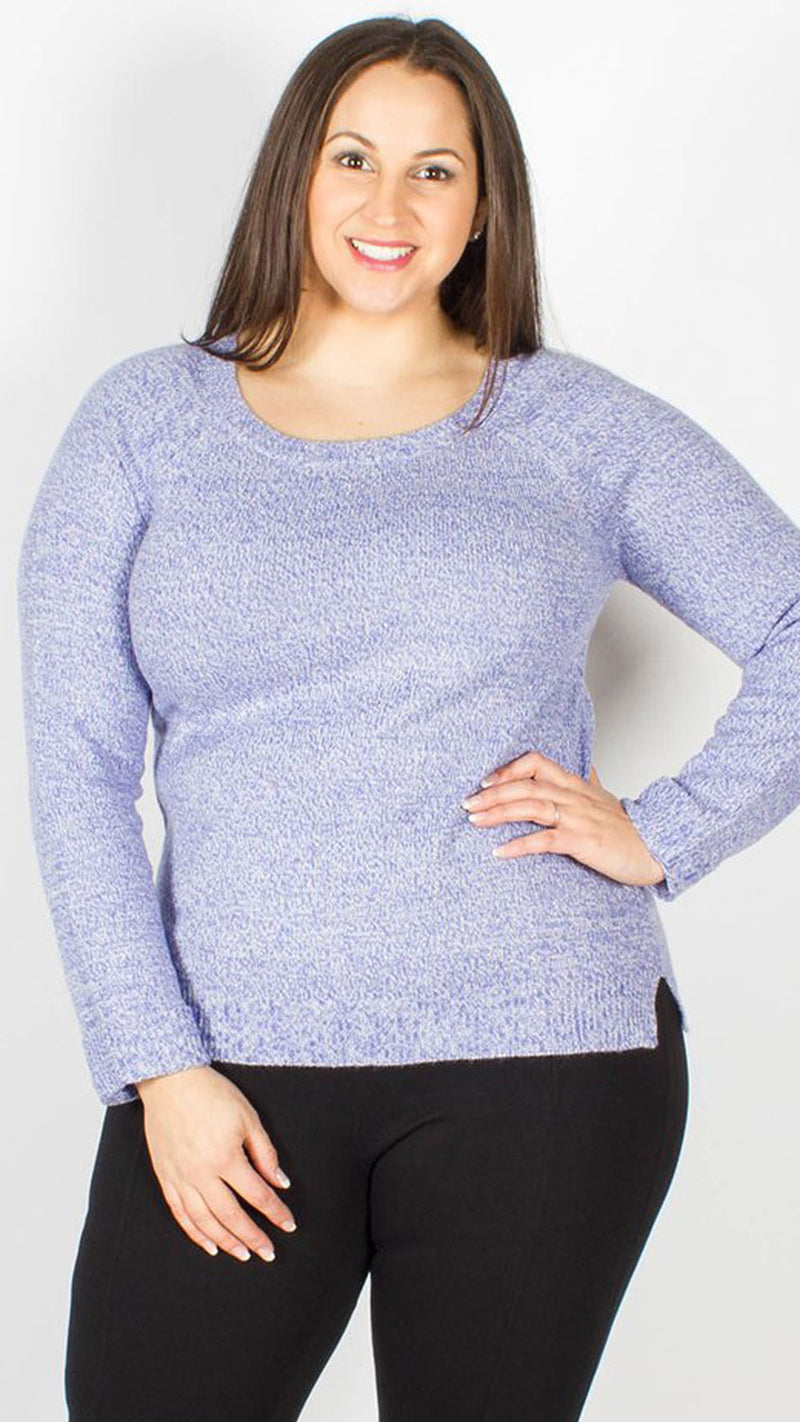 Lincoln Knitted Crew Neck Lilac Jumper