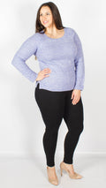 Lincoln Knitted Crew Neck Lilac Jumper