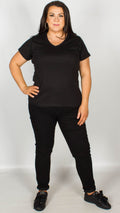 Reece Pure Cotton V-Neck T Shirt Black