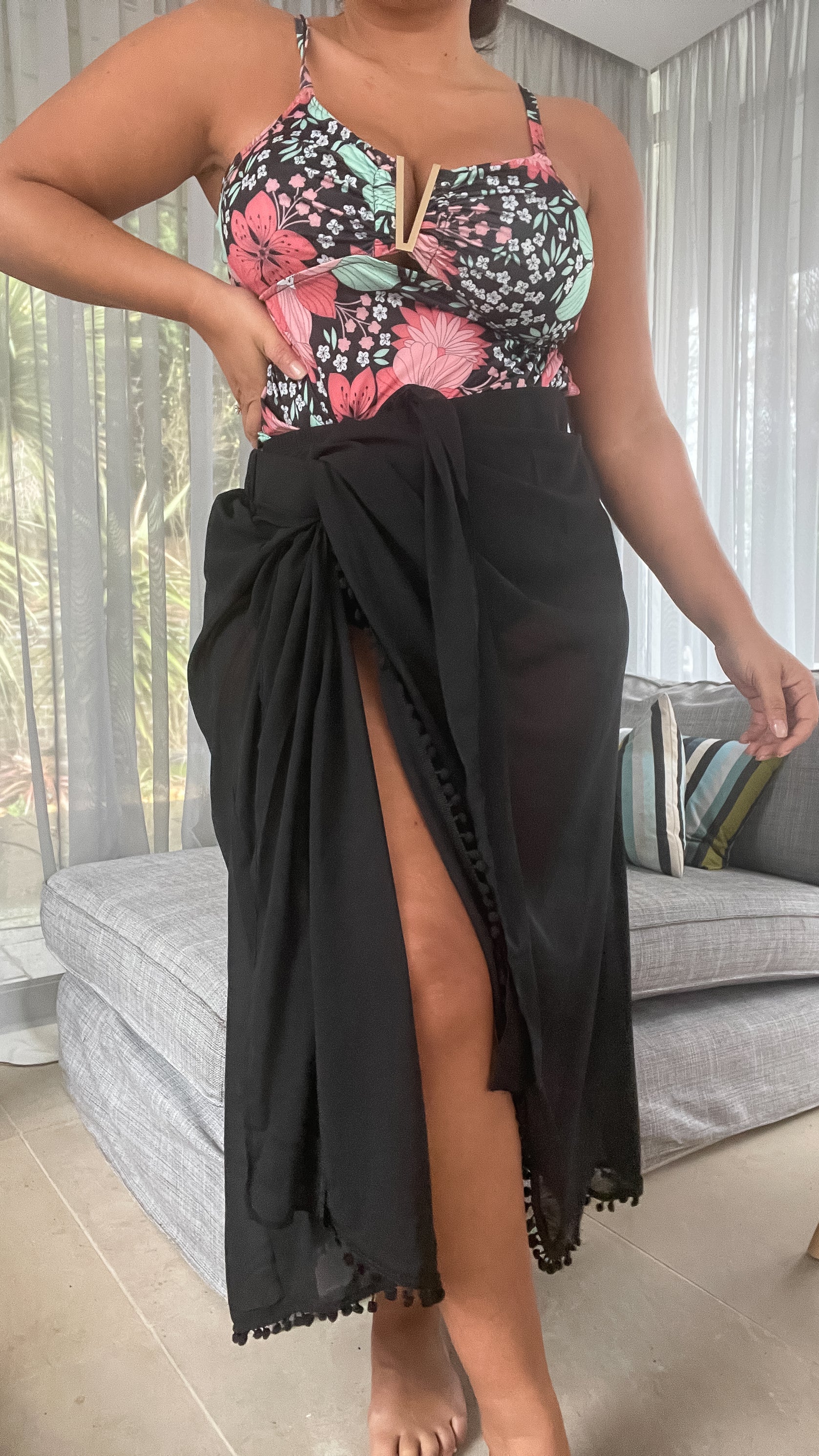 CurveWow Black Maxi Sarong