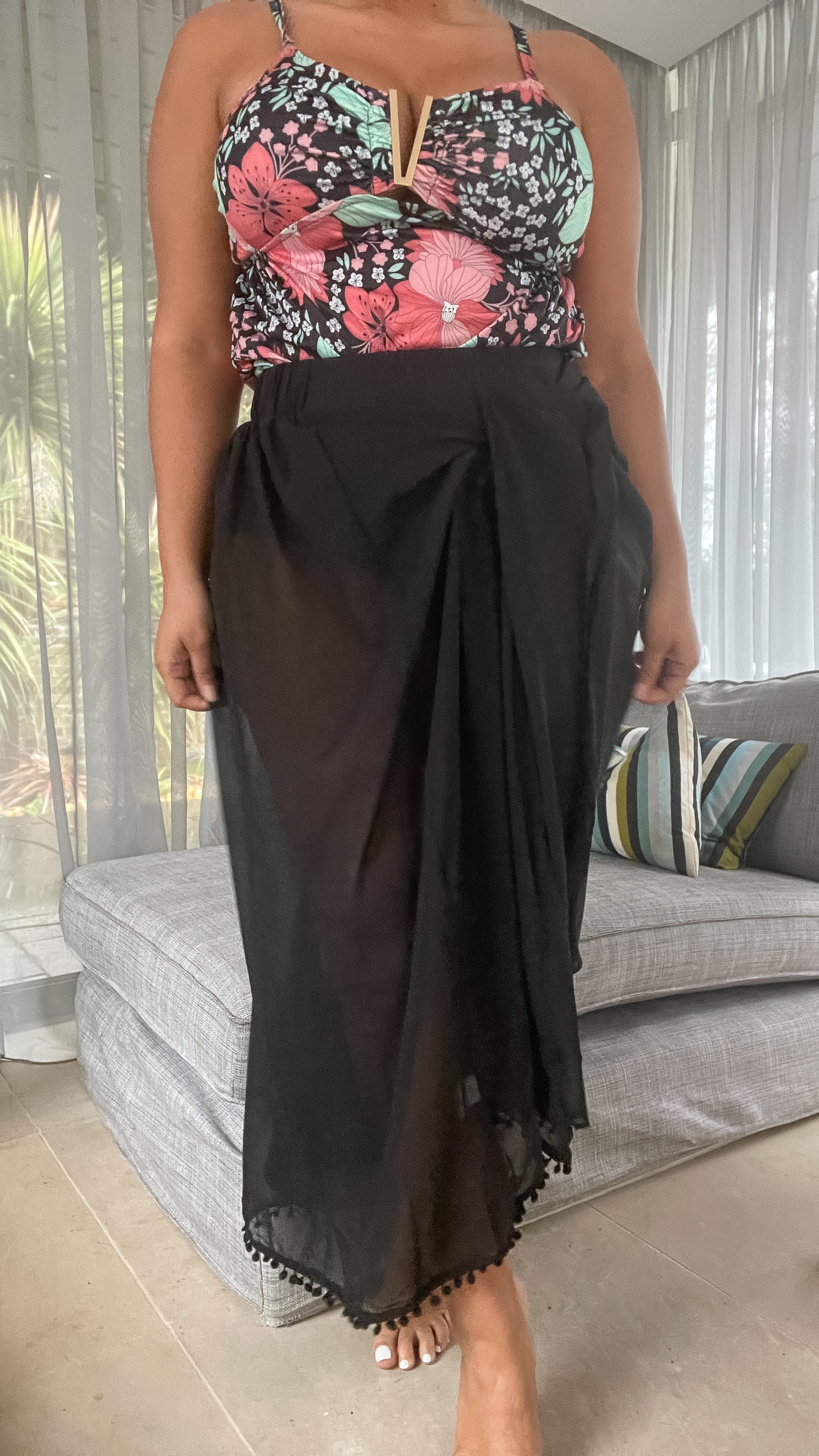 CurveWow Black Maxi Sarong