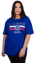 Sofia L'Amour Paris Print T-Shirt Royal Blue
