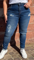 CurveWow Mom Jeans Mid Wash -Regular