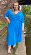 CurveWow Royal Blue Wrap Maxi Dress