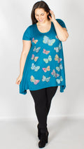 Eva Butterfly Teal Top